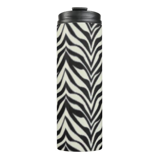 Zebra Strepen BW Wild Dierenprint Thermosbeker (Voorkant)