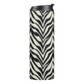 Zebra Strepen BW Wild Dierenprint Thermosbeker (Gedraaid links)