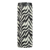 Zebra Strepen BW Wild Dierenprint Thermosbeker (Achterkant)