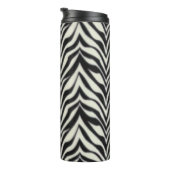 Zebra Strepen BW Wild Dierenprint Thermosbeker (Geroteerd rechts)