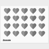 Zebra Strepen Elke kleur Zwart Wit Hart Sticker (Vel)