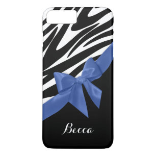 Zebra strepen en blauwe boog met naam Case-Mate iPhone case