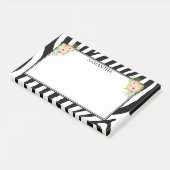 Zebra strepen en bloemen post-it® notes (Schuin)