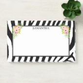 Zebra strepen en bloemen post-it® notes (Kantoor)