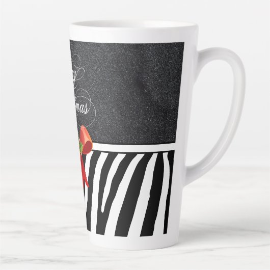 Zebra Strepen en Glitter Latte Mok (Rechts)