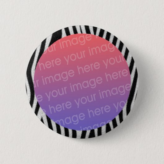 zebra strepen fotolijst ronde button 5,7 cm (Voorkant)
