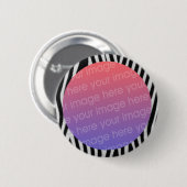 zebra strepen fotolijst ronde button 5,7 cm (Voorkant /achterkant)