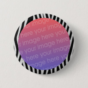 zebra strepen fotolijst ronde button 5,7 cm