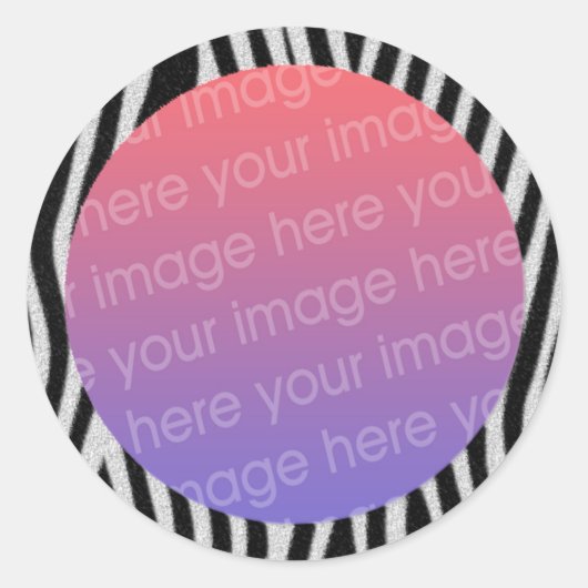 zebra strepen fotolijst ronde sticker (Voorkant)