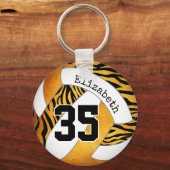 zebra strepen gepersonaliseerd volleybal sleutelhanger (Achterkant)