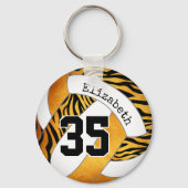zebra strepen gepersonaliseerd volleybal sleutelhanger (Achterkant)