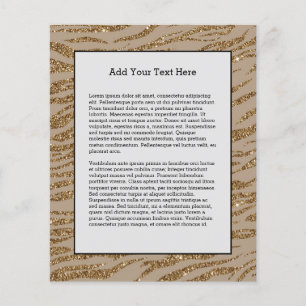 Zebra Strepen Gouden Glitter Elegant Glamoureus Flyer