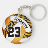 zebra strepen gouden meisjes volleybal sleutelhanger (Achterkant)