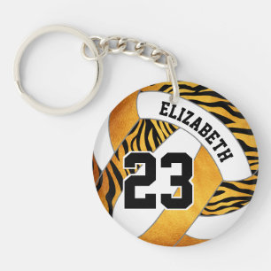 zebra strepen gouden meisjes volleybal sleutelhanger