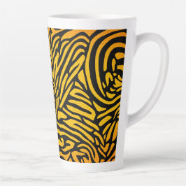 Zebra Strepen in Goudgeel Latte Mok
