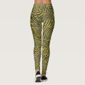 Zebra strepen in metallic goud en blauw leggings (Achterkant)
