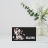 Zebra Strepen Kawaii Premier Visitekaartje (Staand voorkant)