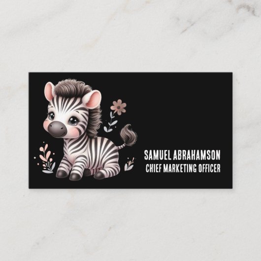Zebra Strepen Kawaii Premier Visitekaartje (Voorkant)