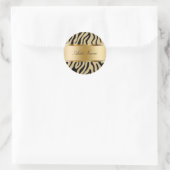 Zebra Strepen Monogram Sticker Labels (Tas)
