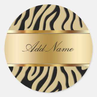 Zebra Strepen Monogram Sticker Labels