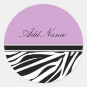 Zebra Strepen Monogram Sticker Labels (Voorkant)