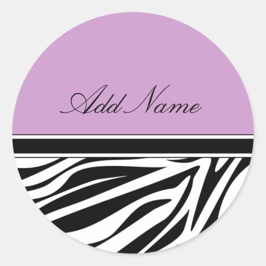 Zebra Strepen Monogram Sticker Labels (Voorkant)