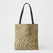 Zebra Strepen op Gouden Marmeren Textuur Tote Bag (Voorkant)