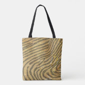 Zebra Strepen op Gouden Marmeren Textuur Tote Bag (Achterkant)