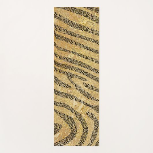 Zebra Strepen op Gouden Marmeren Textuur Yogamat (Voorkant)