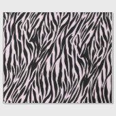 Zebra strepen op pastel roze cadeaupapier (Vlak)