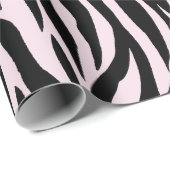 Zebra strepen op pastel roze cadeaupapier (Rol Hoek)