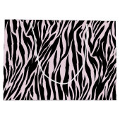 Zebra strepen op pastel roze groot cadeauzakje (Achterkant)