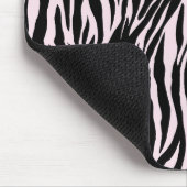 Zebra strepen op pastel roze muismat (Hoek)