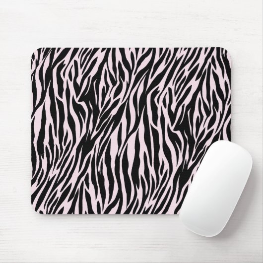 Zebra strepen op pastel roze muismat (Met muis)