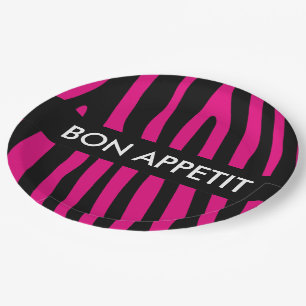 Zebra strepen patroon + achtergrond en ideeën papieren bordje
