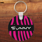 Zebra strepen patroon + achtergrond en ideeën sleutelhanger (Voorkant)