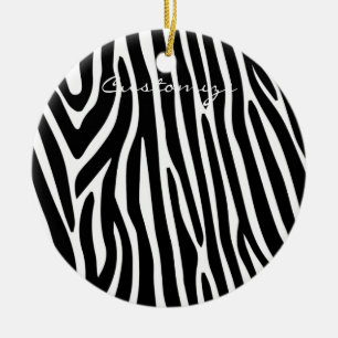 Zebra Strepen Patroon Thunder_Cove Keramisch Ornament