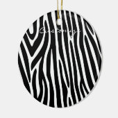 Zebra Strepen Patroon Thunder_Cove Keramisch Ornament (Links)