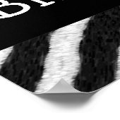 Zebra Strepen Print Custom Verjaardagsfeest Banner (Hoek)