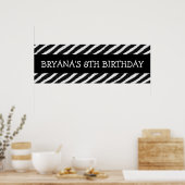 Zebra Strepen Print Custom Verjaardagsfeest Banner (Keuken)