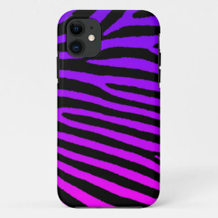 Zebra strepen roze paarse blauw iphone 5 hoesje