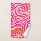 Zebra Strepen Roze Sinaasappel Wild Animal Print - Bad Handdoek (Handdoek)