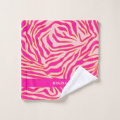 Zebra Strepen Roze Sinaasappel Wild Animal Print - Bad Handdoek (Wasdoekje)