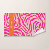 Zebra Strepen Roze Sinaasappel Wild Animal Print - Bad Handdoek (Handdoek)