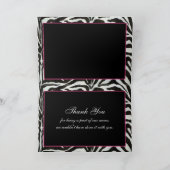 zebra strepen roze & zwart Chic Business Bedankt (Binnen)