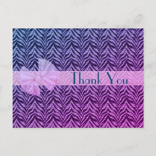 Zebra Strepen Subtiele Regenboog Dank Je Kaart (Voorkant)