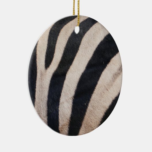 Zebra Strepen Zwart en Wit Keramisch Ornament (Rechts)