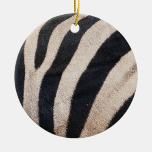 Zebra Strepen Zwart en Wit Keramisch Ornament (Voorkant)