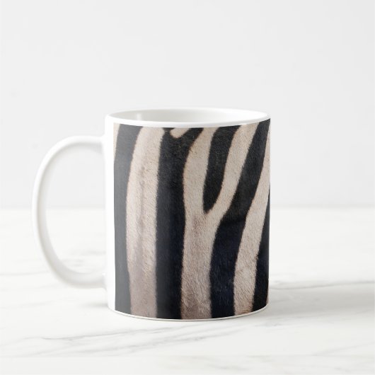 Zebra Strepen Zwart en Wit Koffiemok (Links)