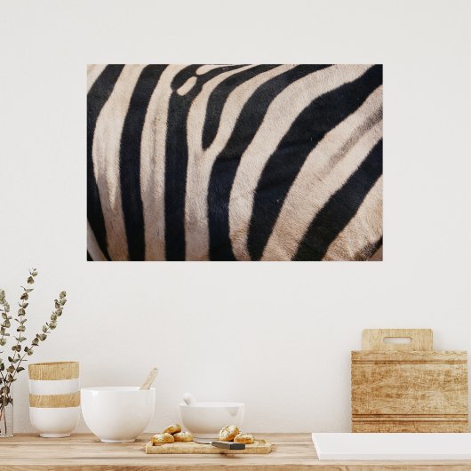 Zebra Strepen Zwart en Wit Poster (Keuken)